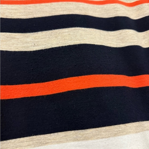 Liz Claiborne Navy/Orange Striped Boat Neck 3/4 Sleeves Size 1X Minimalist - Picture 2 of 8